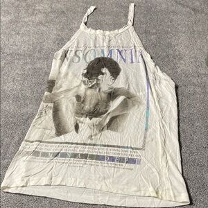 White Graphic Halter Tank Top - Unbranded